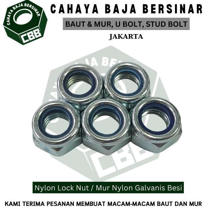 NYLON LOCK NUT / MUR NYLON GALVANIS - BESI PUTIH M30 - 1.5 DISKON