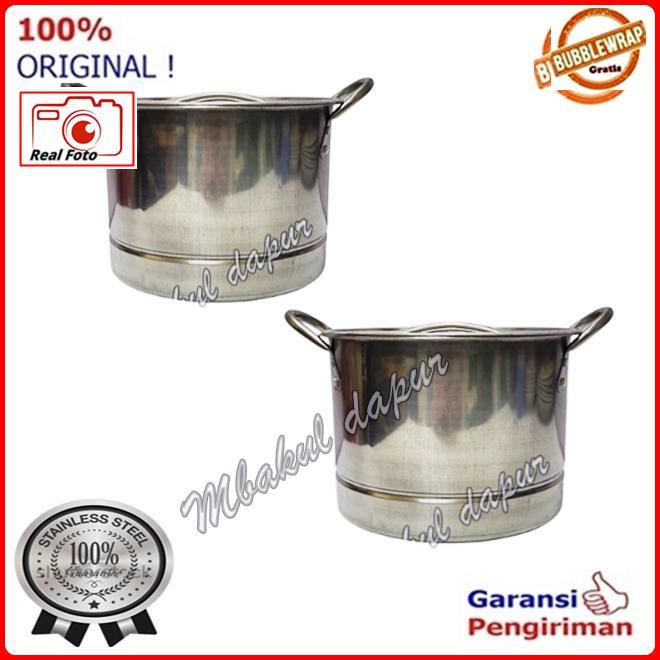 cuci gudang panci stainless tinggi plus steamer panci liwet nasi dandang kukus  nasi stockpot  stain
