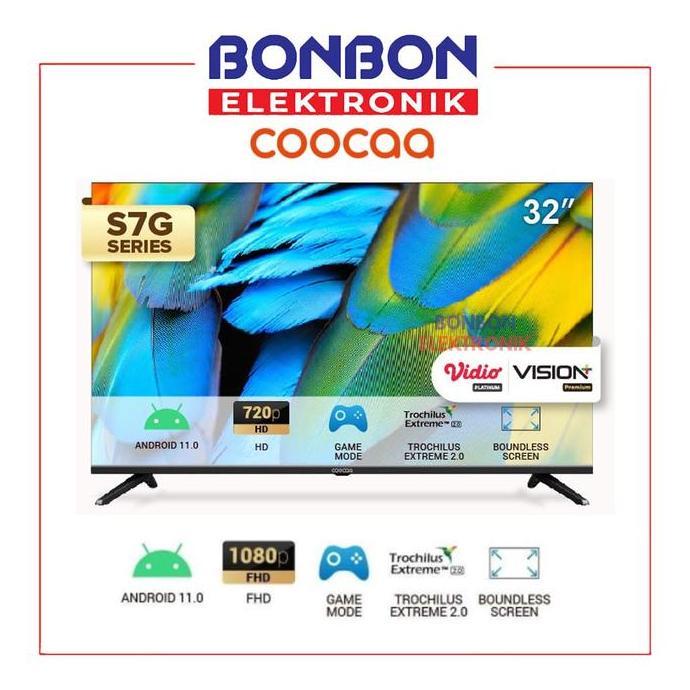 Coocaa LED Smart Android TV 32 Inch 32S7G OS 11 Digital WIFI