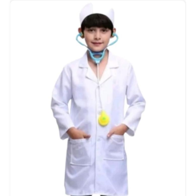 Jas Dokter Anak laki laki perempuan/Jas lab anak jas profesi /Kostum dokter cilik Diskon