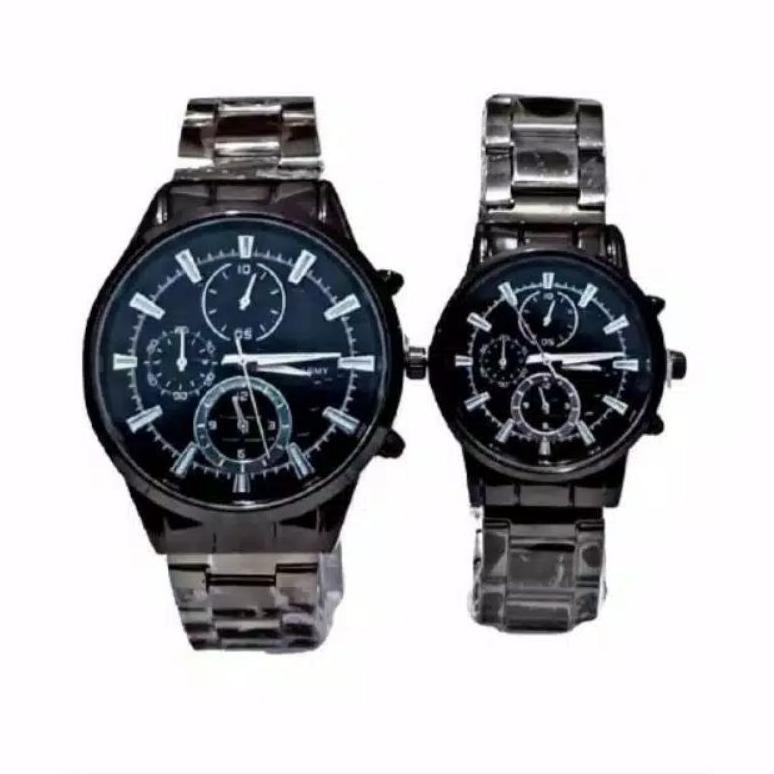 Garansi (Cod)Jam Tangan Couple Fashion Army Strap Rantai (Dikirim Jakarta)