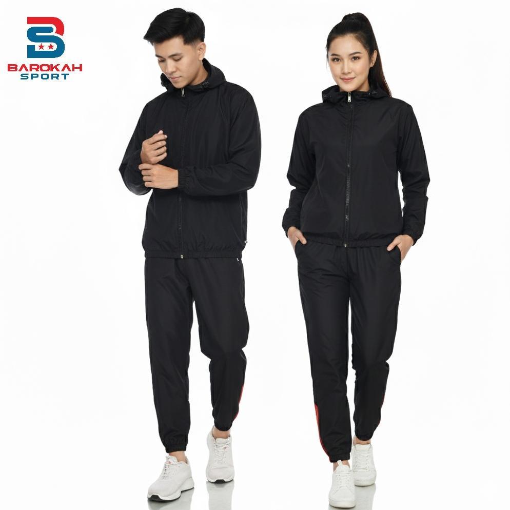 PROMO HM Barokah -  One set Jaket dan Celana Parasut Setelan Jaket dan Celana Olahraga Parasut Pria 