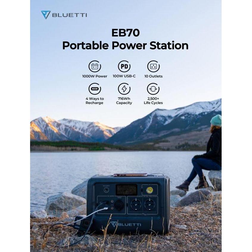 BLUETTI EB70 Portable Power Station | 1000W 716Wh