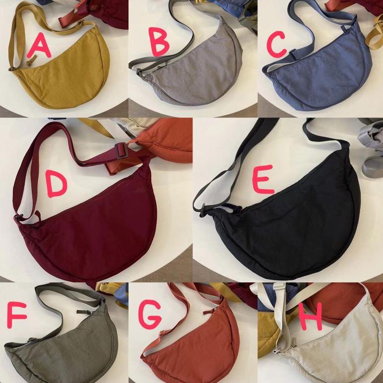 Sale Sling Bag Tas Selempang Wanita Ala Uniqlo / Tas Bahu Bahan Nilon / Corduroy Kapasitas Besar Sel