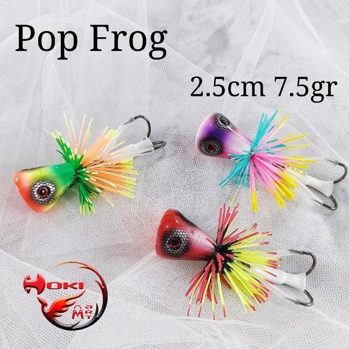 Umpan Pop Frog 2.5cm 7.5gr splash action / jump frog / umpam casting gabus dan toman (TERBAIK) (TERB