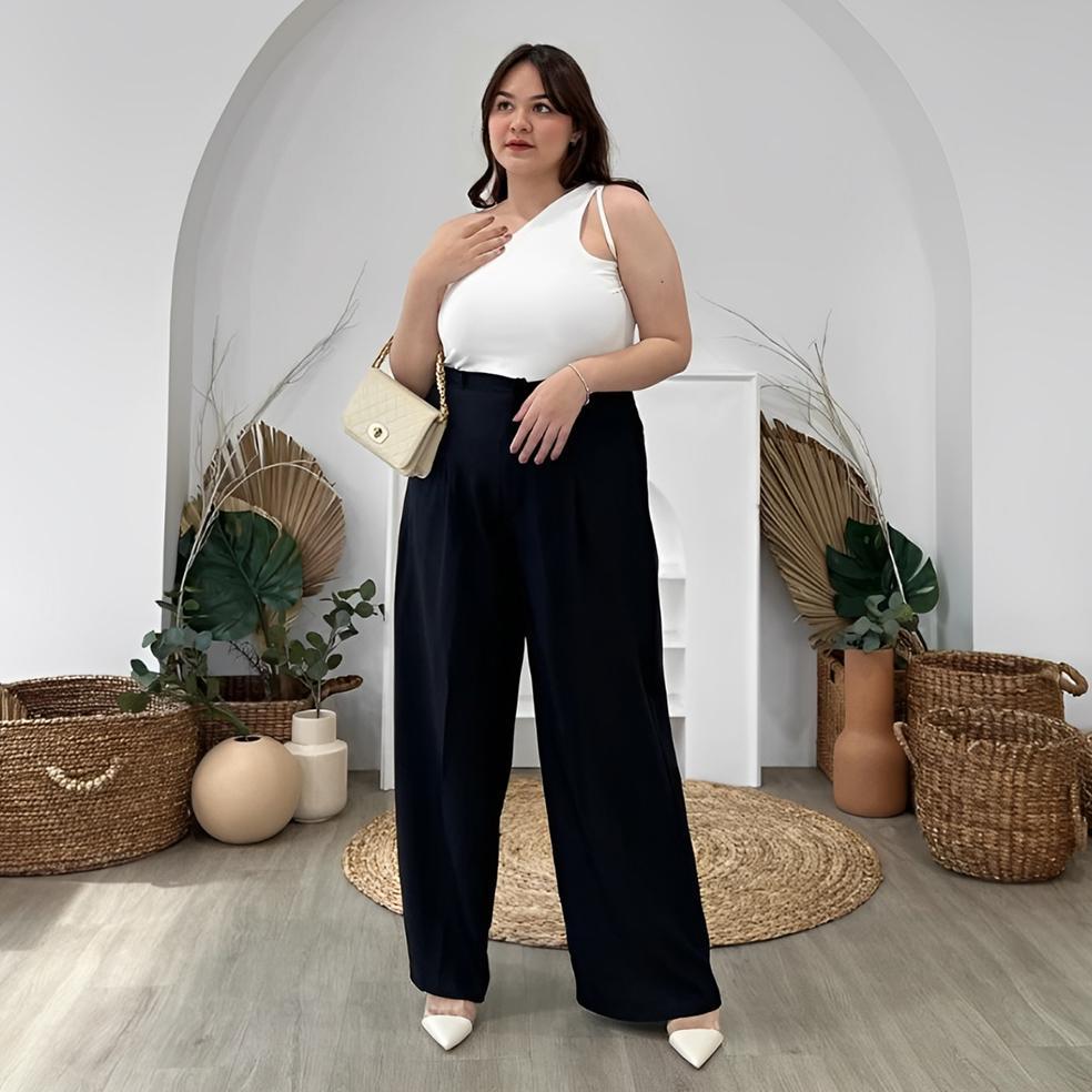 Cuci Gudang  (Big Size) Loose Pants Jumbo Premium Highwaist Wanita Anti Kusut - Celana Kulot Highwai