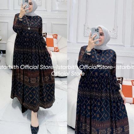 Grosir Gamis Midi Dress Rayon Motif Bahan Rayon Viscose - Midi Dress Daily Busui Friendly Vol 02