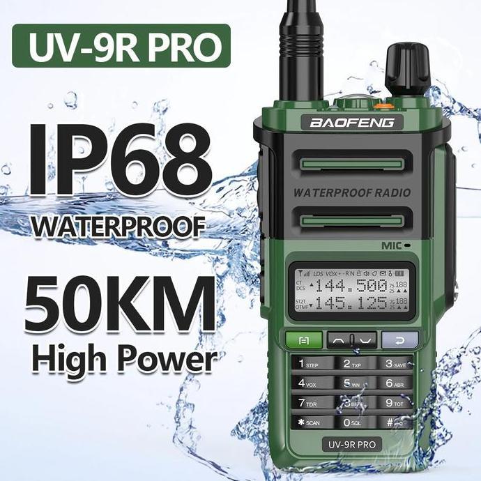 Baofeng UV-9R PRO IP68 Waterproof Walkie Talkie 18W 9800Mah-Upgraded Version BF- UV9R Plus