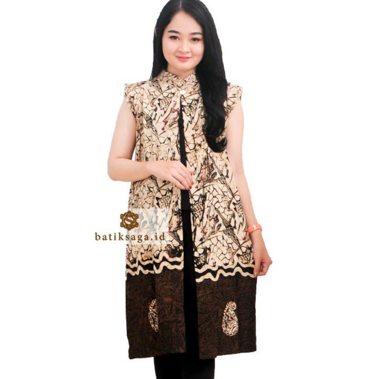 Grade Ori Antari Long Vest Outer Batik Sogan Klasik Premium By Batik Saga | Outer Wanita/Long Cardy/