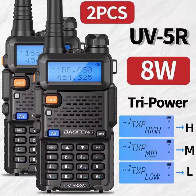 HT Baofeng UV5R Walkie Talkie Dual Band 5W 128CH UHF VHF handy talkie luar ruangan walky talky anten