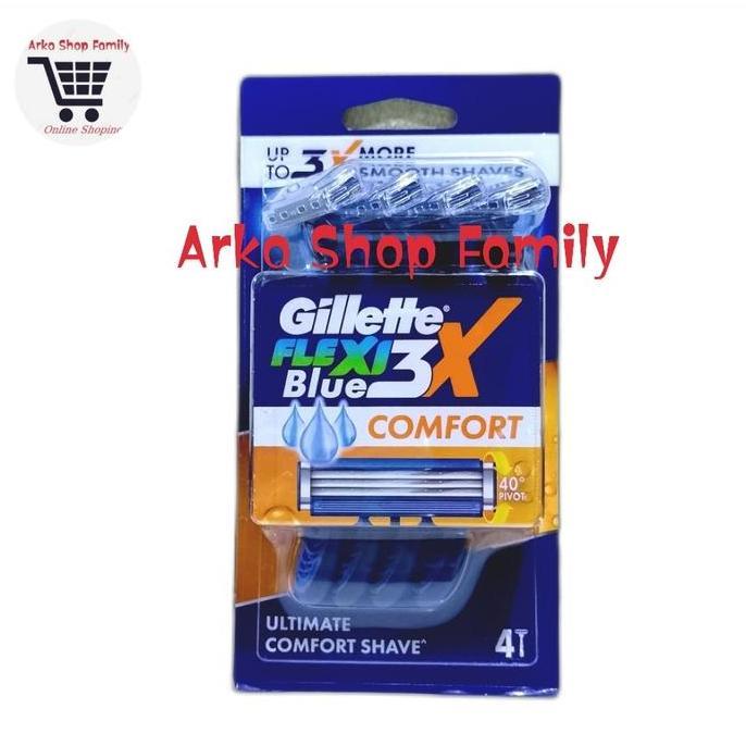 GILLETTE Blue 3 Comfort Comfortgel Isi 4 Pisau Cukur