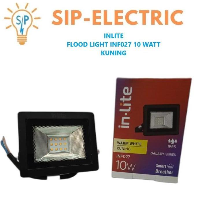 INLITE LAMPU SOROT 10 WATT KUNING / IN LITE FLOOD LIGHT LED 10W INF027
