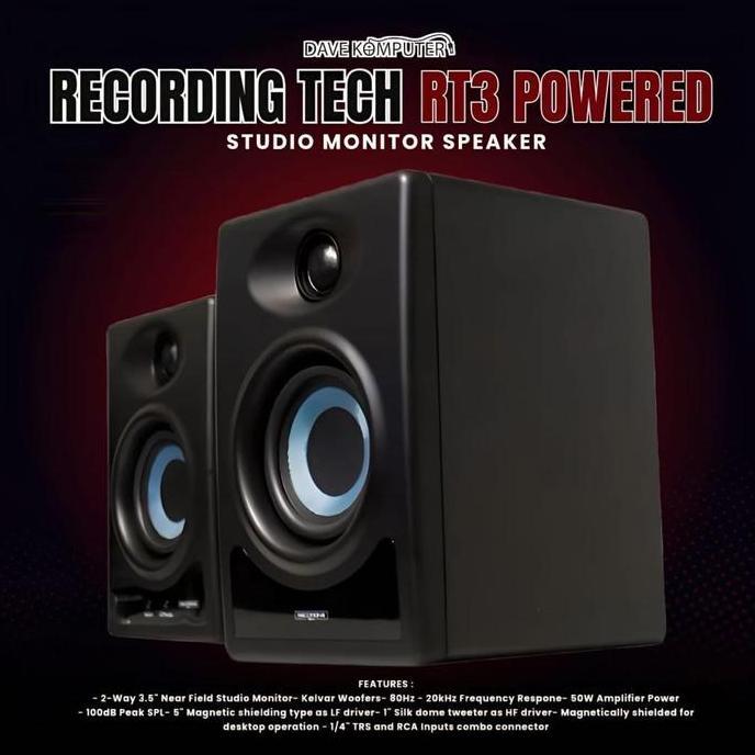 Recording Tech RT 3 / RT3 / RT-3 Powered Studio Monitor Speaker