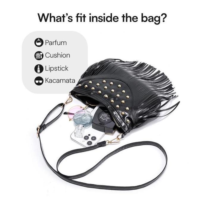 Promo [Tiktok Exclusive] Honyan Tas Wanita Fraya Shoulder Bag Tali Adjustable Penutup Zipper Berkual