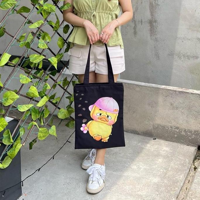 Grosir Tote Bag Kanvas Wanita Motif Bebek - Lylia Doodwear - Totebag