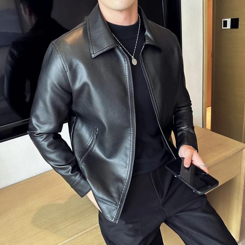 ORIGINAL YorJ.id Jaket Kulit Pria Terbaru Jacket Leather Black 2026