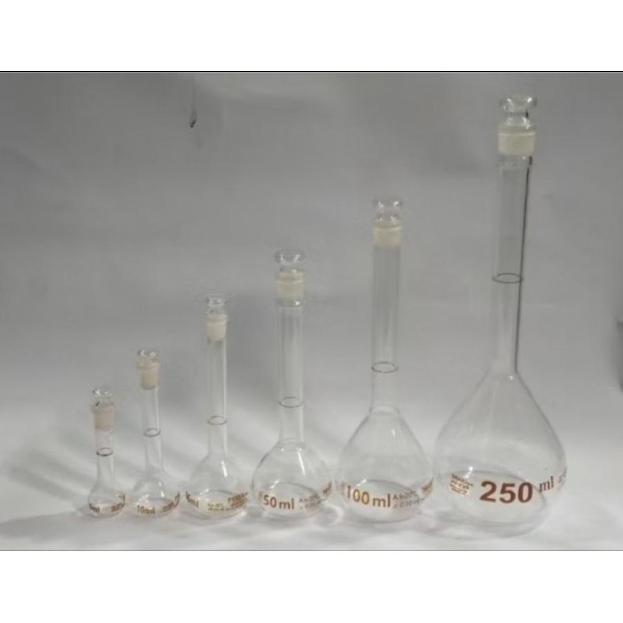 Volumetric Flask / Labu Ukur Pyrex 5, 10, 25, 50, 100, 250, 500, 1000 Ml
