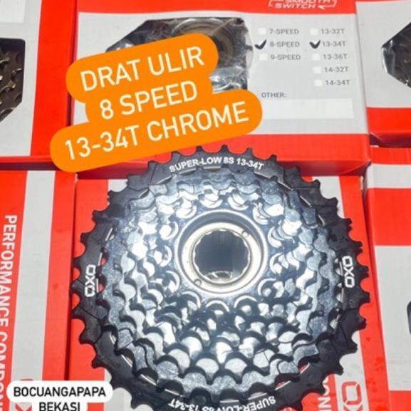 Sprocket Gear Drat Ulir Freewheel Oxo 8 Speed 13-34T