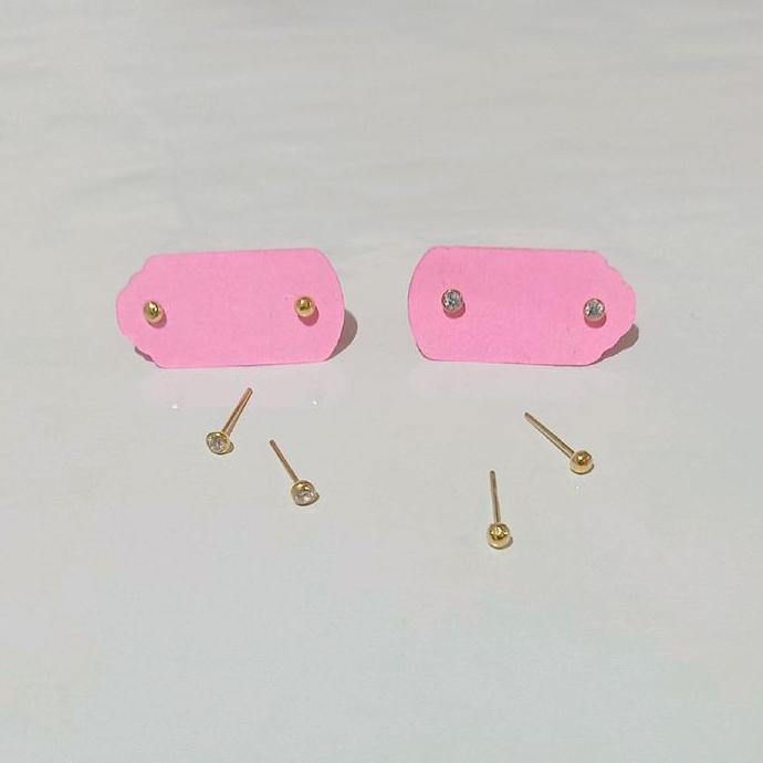 Anting Tindik Hidung Mata & Polos (Emas Muda 6K)