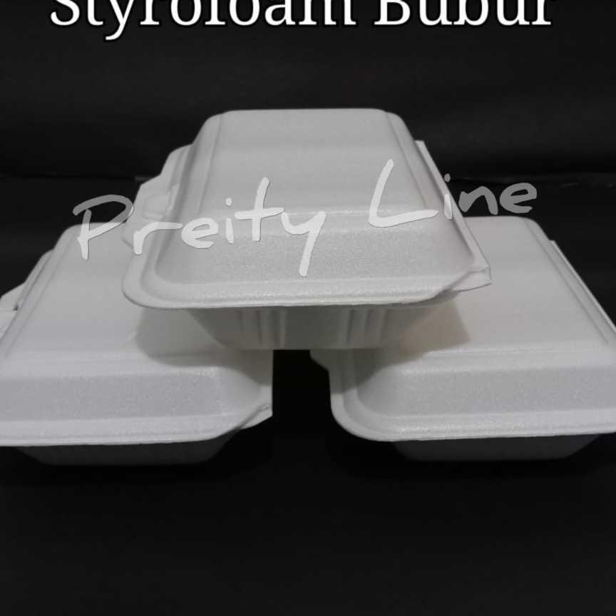 Styrofoam Bubur / Gabus Makanan - Lunch Box @100Pcs