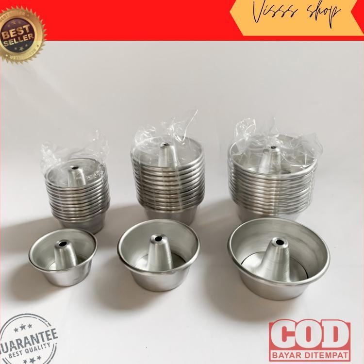 Loyang Chiffon Mini 1 Lusin Bongkar Pasang Sifon Kue Bolu Bahan Aluminium Tebal 0.8Mm Full