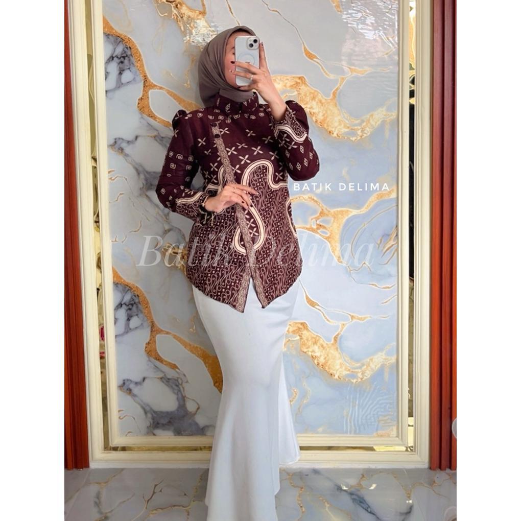 Batik.Delima Atasan Batik Modern Terbaru Kebaya Batik Fashion Batik Delima Aslipekalongan Seragam Ka
