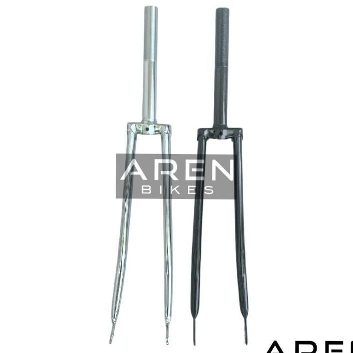 Fork Sepeda Balap 27 Lama Jadul X 1 1/4 700C 700 C Hitam Chrome Krom Fixie Road Bike Garpu Vintage K
