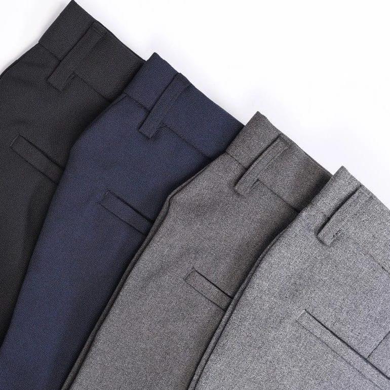 Celana Kantor Formal Pria Slimfit Bahan Dasar Kain Wol.