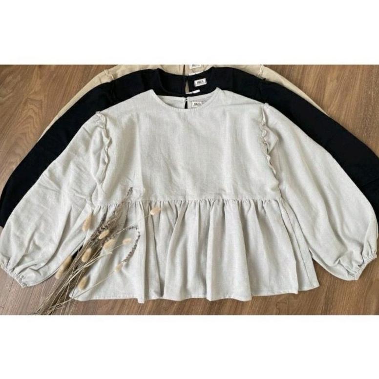 Diskon Mahalini Blouse Ruffley/Baju Atasan Wanita/Kemeja Wanitateebaru
