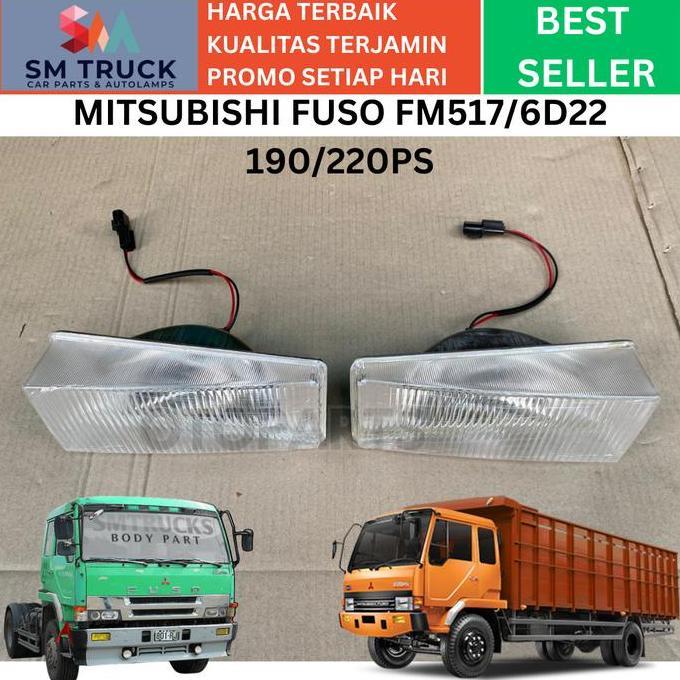 sifahaj - (MADE IN JAPAN) LAMPU PALANG BUMPER BEMPER FOG LAMP FUSO PS 190 220PS 6D22 6D40 8DC CLEAR 