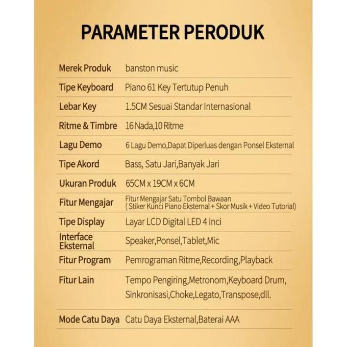 Organ Keyboard Piano Anak Multifungsi Portabel 61 Keys Piano Profesional Elektrik Keyboard Kecil TD
