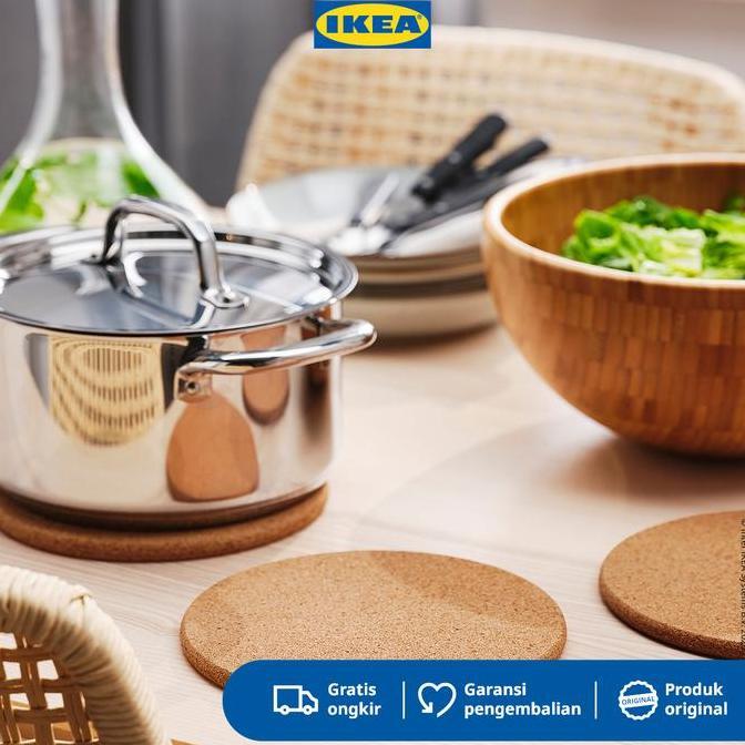 IKEA HEAT Alas Tatakan Panci Bahan Gabus 19cm Set Isi 3pcs