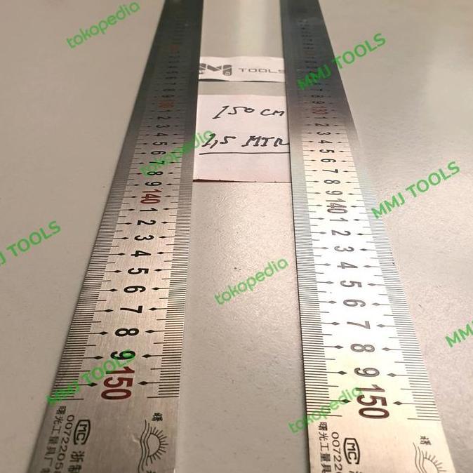 Penggaris Besi 150cm / 1,5 mtr - Mistar Baja 1,5 mtr - Penggaris Baja LA