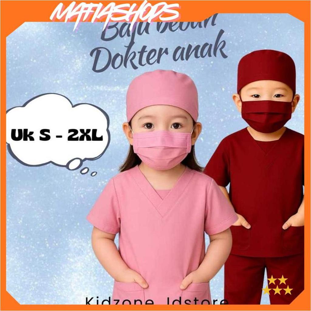 KIDZONE.ID - Baju Profesi Anak Dokter bedah Seragam scrub dokter untuk anak SCRUB KIDS KZPromo