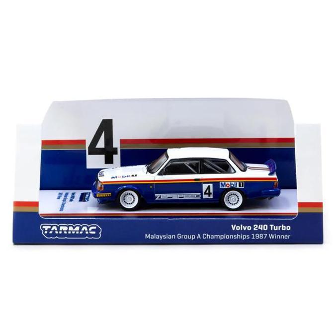 T64-050-87MAL04 - TARMAC WORKS 1/64 VOLVO 240 TURBO MALAYSIAN GROUP A CHAMPIONSHIPS 1987 WINNER - DI