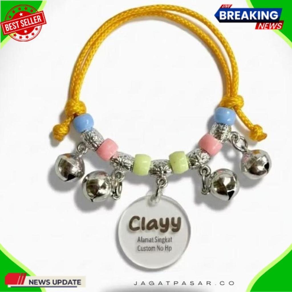 Sale Kalung Kucing Custom Nama Alamat Singkat 4 Lonceng
