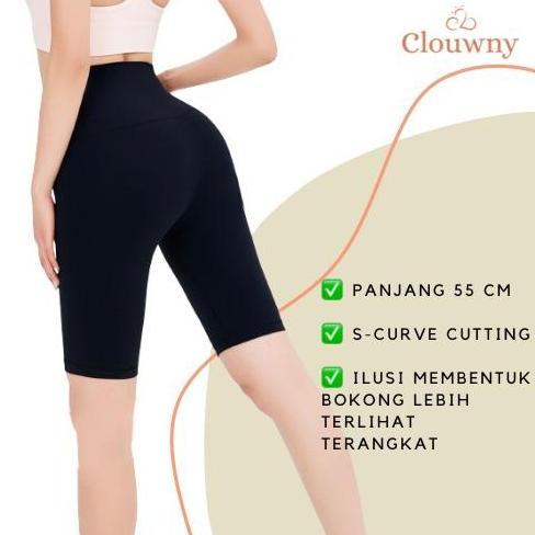 CLOUWNY - Legging Sepeda Wanita Biker Short Legging Highwaist sport celana Sexy Leggings