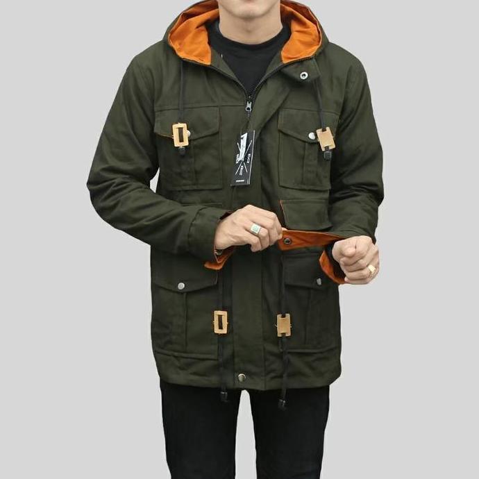BELI Jaket Parka Pria BGSR Suede / Jaket Parka Pria Big Size Jumbo Canvas Panjang Semi Distro Bomber