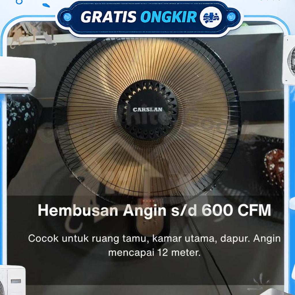 Kipas Dinding Besi Remot 16 Inch Jumbo Kipas Timer Dinding Kipas Besi 5 Baling Bergaransi