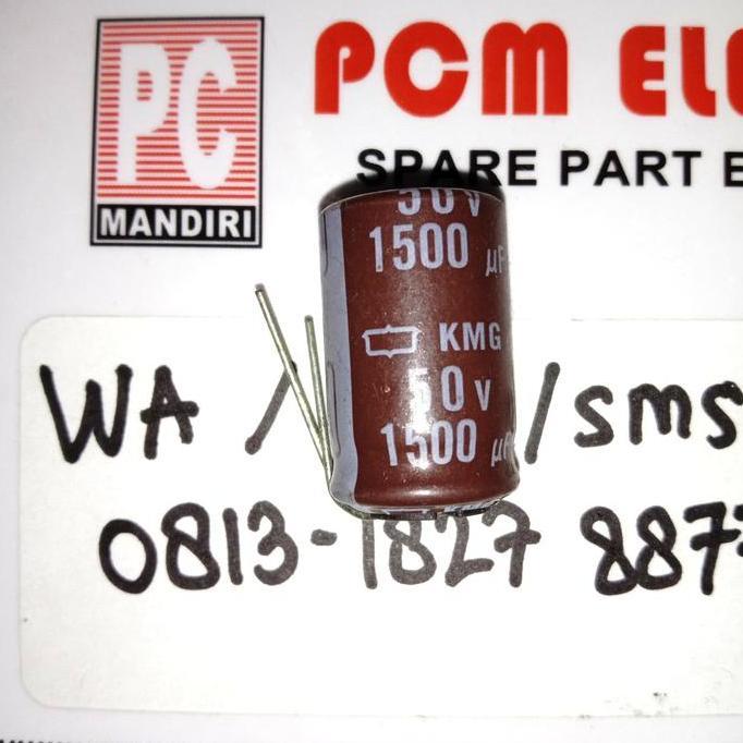 1500UF 50V 1500 50 1.500UF 1.500 ELCO CAPACITOR ELKO KAPASITOR POLAR D'90