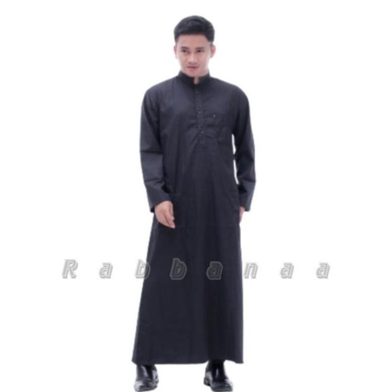 FAVORIT JUBAH PRIA GAMIS PRIA JUBAH PRIA DEWASA HITAM POLOS