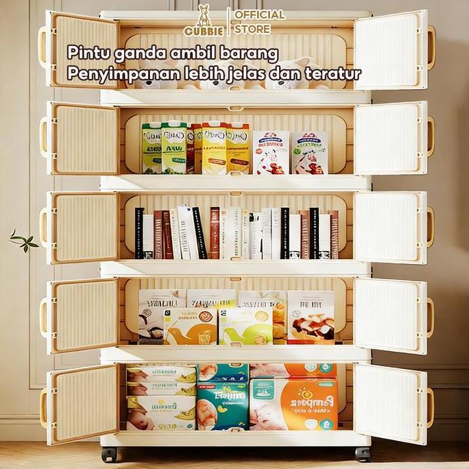 Sale Cubbie Lemari Plastik Susun 60Cm 3-5 Lapisan Tebal Rak Susun Kapasitasbesar Mudah Pasang + Roda