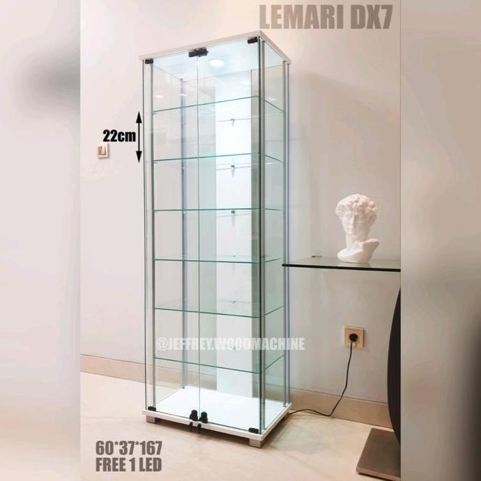 Sale Lemari Rak Pajang Kaca Koleksi Sepatu Sneakers Heels Tas Premium Mewah Belt Parfum Rak Pajang D