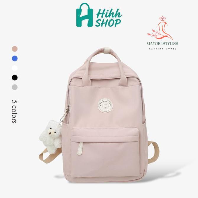 hihhshop ransel wanita gaya jepang ins gadis tas tangan nilon bernapas tahan air anti gores muat lap