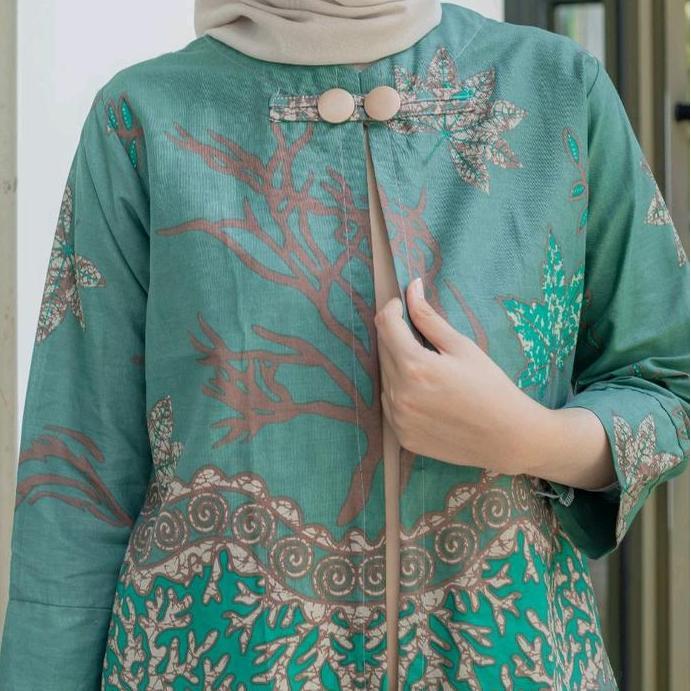 Jassminaa - Adeeva Blouse - Baju Batik Wanita Kerja Modern Atasan Batik Bolero Jumbo Kekinian Katun 