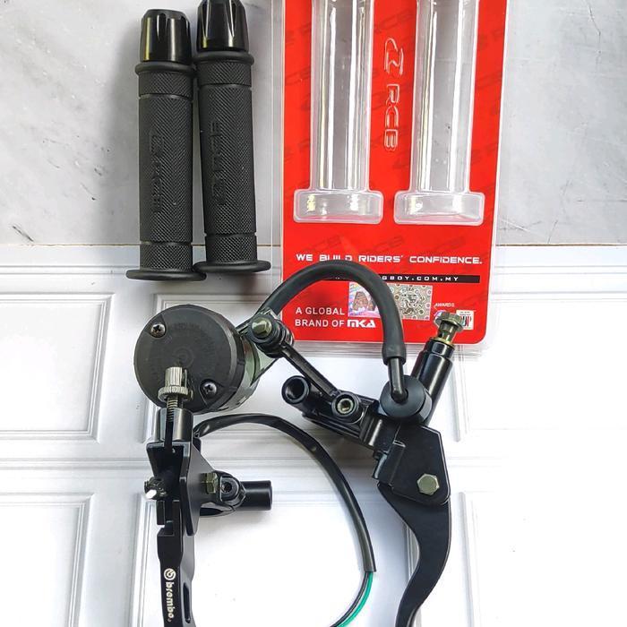 Paket Handgrip Rcb Hg 55 Original Plus Handle Master Rem Tabung Bulat Big Smoke Brembo Kiri Kanan Pl