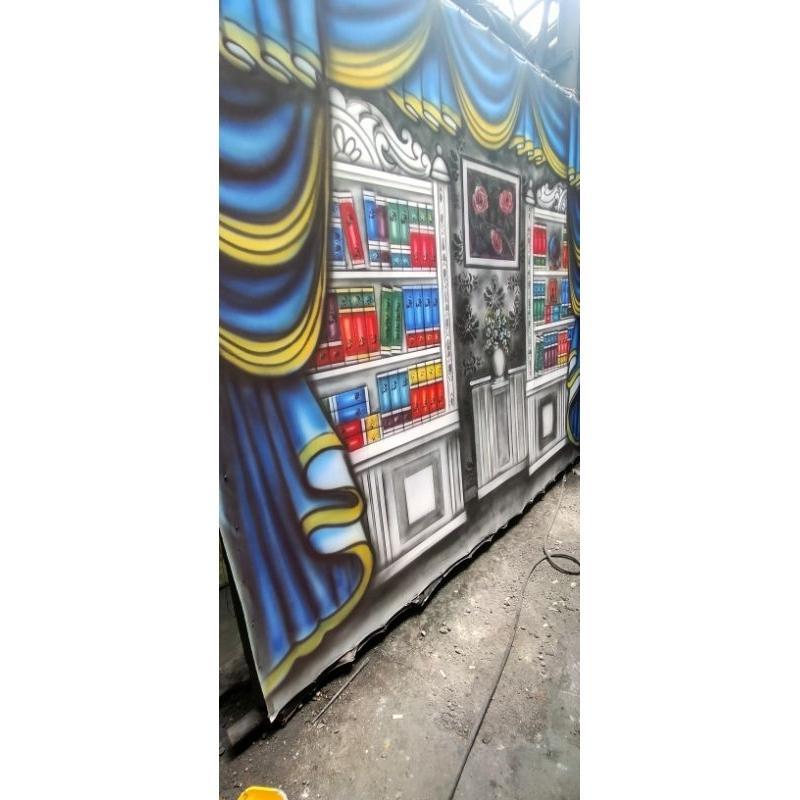 Background Wisuda Putih Motif 3M/4Mx2,5M Bahan Kaos