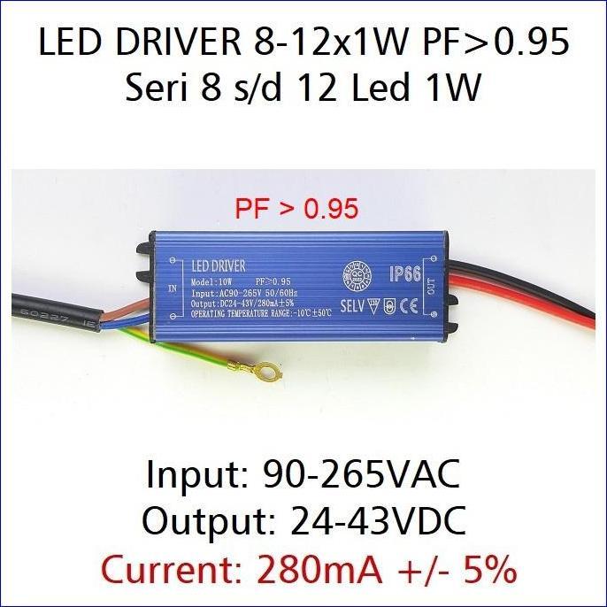 Zaito- Led Driver 1W 280Ma 8-12X1W Wp Pf 0.95