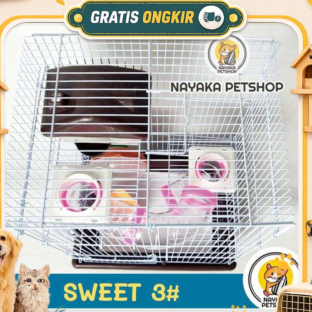 Sweet 3# Kandang Hamster Besar Tingkat 3 Lantai Murah