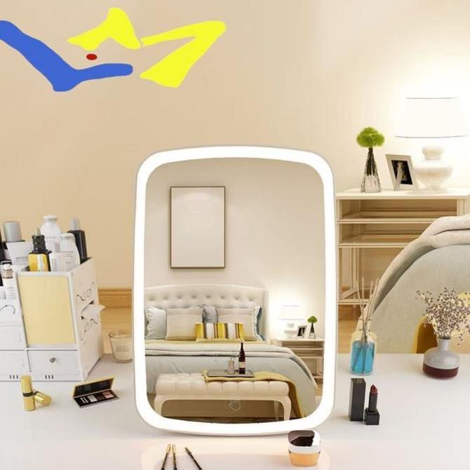 Mirror Touch Screen Led / Cermin Lampu LED Rechargeable Tombol Touch Screen / Kaca Cermin Make Up